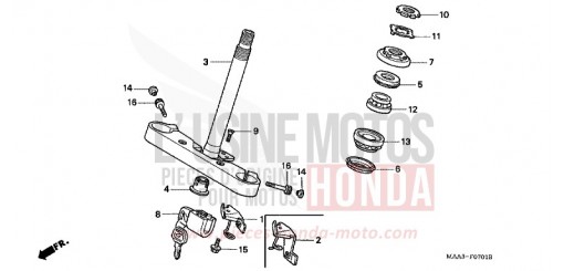 TIGE DE DIRECTION (VT1100C2) VT1100C2W de 1998